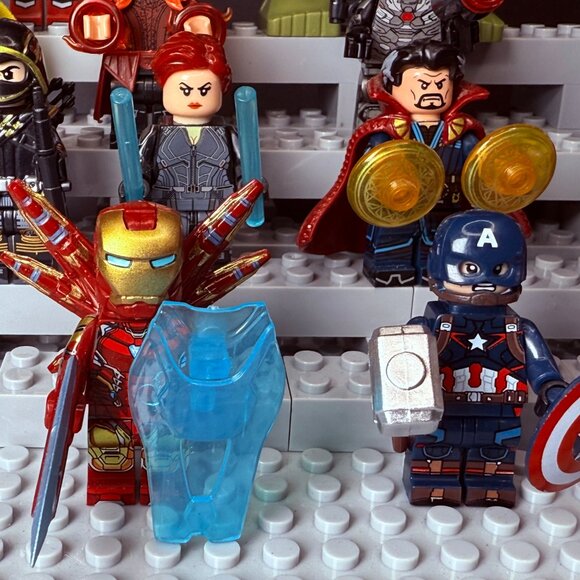 Marvel Avengers Iron Man Spider-Man Hulk Thor Custom Minifigure Lot of 16 - Picture 6 of 8